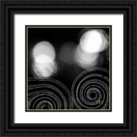 Circles and Swirls II Black Ornate Wood Framed Art Print with Double Matting by Studio 2