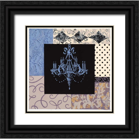 Chandelier I Black Ornate Wood Framed Art Print with Double Matting by Smith, Pamela