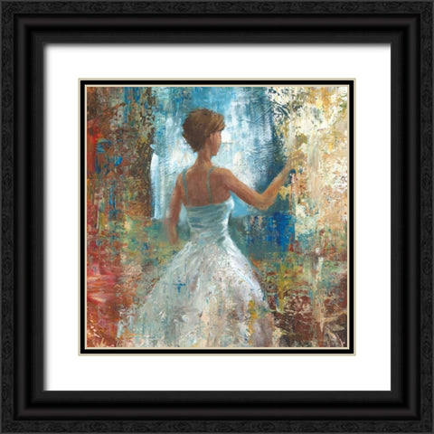 Lady in Waiting Black Ornate Wood Framed Art Print with Double Matting by Saunders, Michael