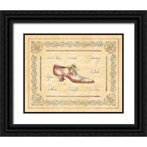 Vogue Shoe Black Ornate Wood Framed Art Print with Double Matting by Schippel, Banafshe
