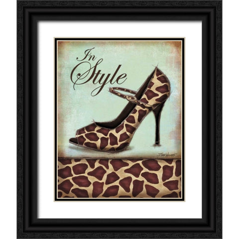 Giraffe Shoe Black Ornate Wood Framed Art Print with Double Matting by Williams, Todd