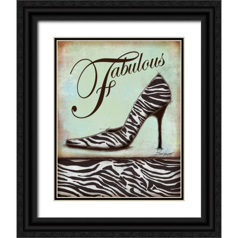 Zebra Shoe Black Ornate Wood Framed Art Print with Double Matting by Williams, Todd