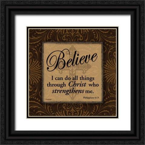 Believe Black Ornate Wood Framed Art Print with Double Matting by Williams, Todd
