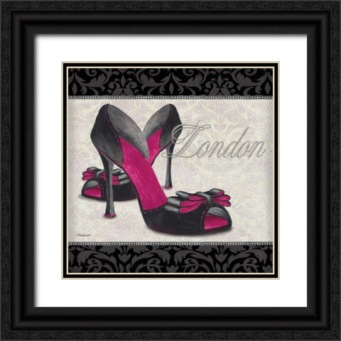 Pink Shoes Square I Black Ornate Wood Framed Art Print with Double Matting by Williams, Todd