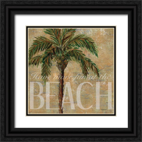 Beach Palm Black Ornate Wood Framed Art Print with Double Matting by Williams, Todd