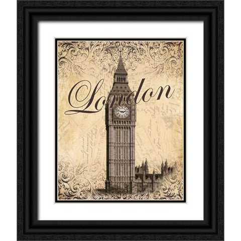 London Black Ornate Wood Framed Art Print with Double Matting by Williams, Todd