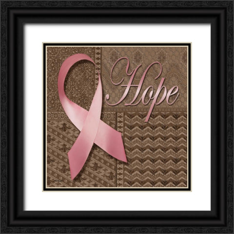 Hope Ribbon Black Ornate Wood Framed Art Print with Double Matting by Williams, Todd