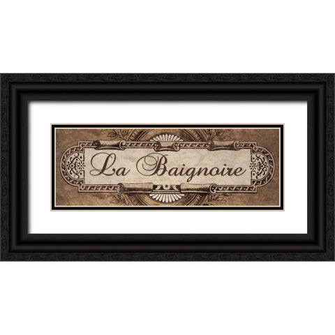 French Bath Sign II Black Ornate Wood Framed Art Print with Double Matting by Williams, Todd