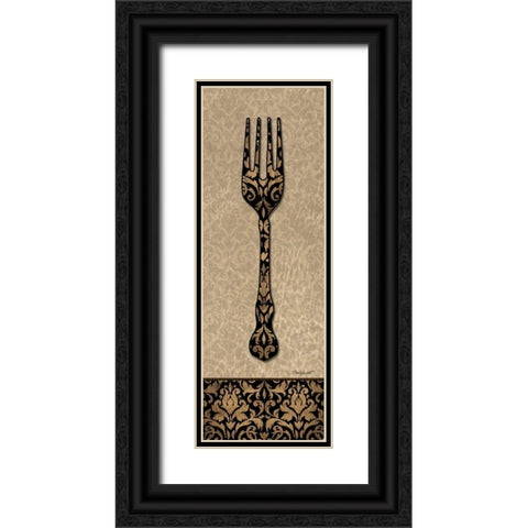 Salad Fork Black Ornate Wood Framed Art Print with Double Matting by Williams, Todd