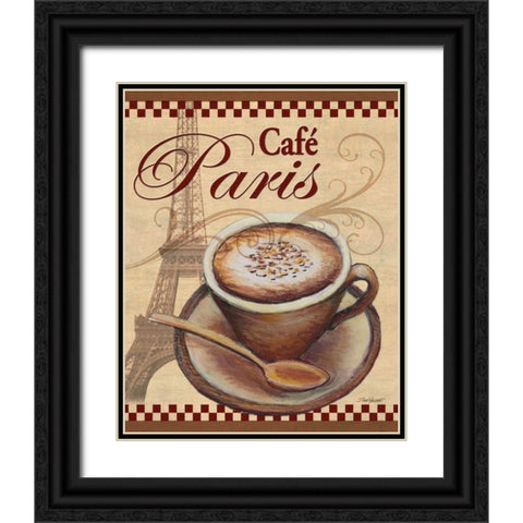 Paris Cafe Black Ornate Wood Framed Art Print with Double Matting by Williams, Todd