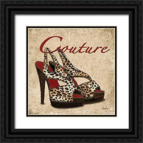 Couture Shoes Black Ornate Wood Framed Art Print with Double Matting by Williams, Todd