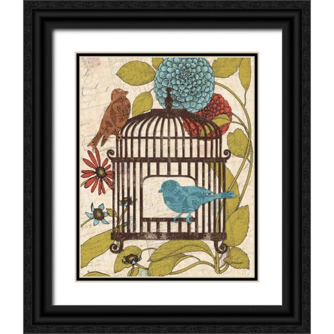 Birds and Blooms IV Black Ornate Wood Framed Art Print with Double Matting by Williams, Todd
