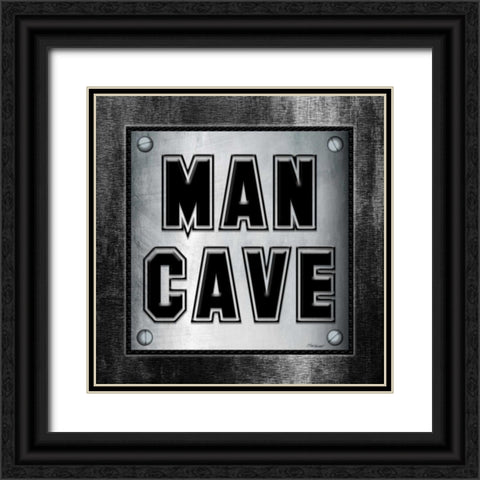 ManCave  Metal Sq Black Ornate Wood Framed Art Print with Double Matting by Williams, Todd