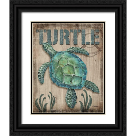 Turtle Black Ornate Wood Framed Art Print with Double Matting by Williams, Todd
