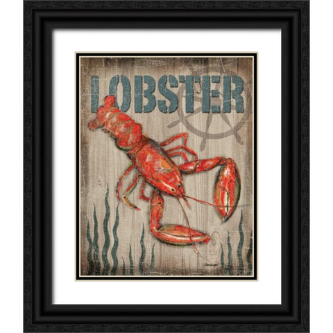 Lobster Black Ornate Wood Framed Art Print with Double Matting by Williams, Todd