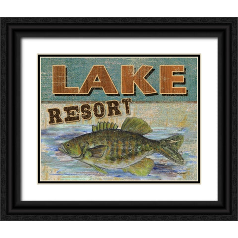 Lodge Get-a-Way Black Ornate Wood Framed Art Print with Double Matting by Williams, Todd