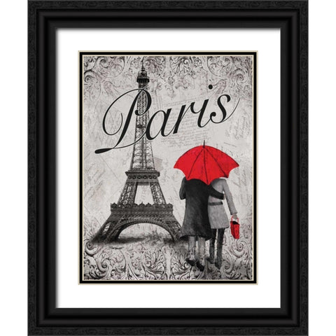Strolling Paris I Black Ornate Wood Framed Art Print with Double Matting by Williams, Todd