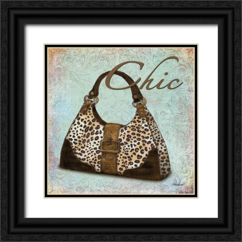 Blue Chic Purse Black Ornate Wood Framed Art Print with Double Matting by Williams, Todd