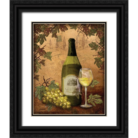 White Wine Black Ornate Wood Framed Art Print with Double Matting by Williams, Todd