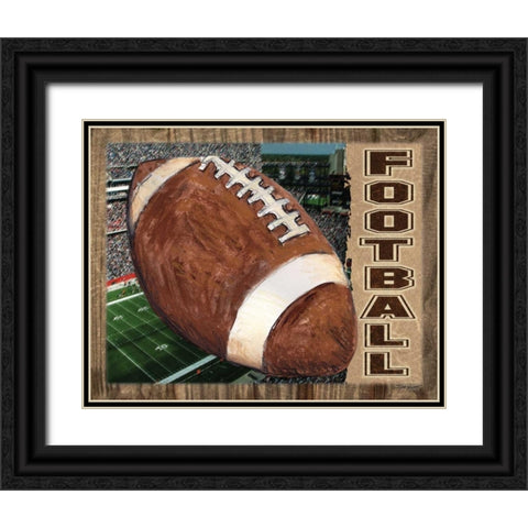 Football Black Ornate Wood Framed Art Print with Double Matting by Williams, Todd