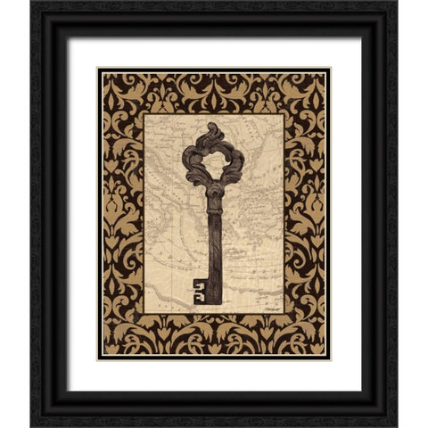 Old World Key II Black Ornate Wood Framed Art Print with Double Matting by Williams, Todd