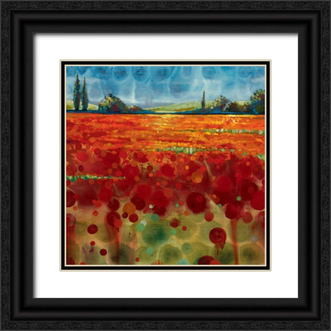 Spring Meadows I Black Ornate Wood Framed Art Print with Double Matting by Werbelow, Selina