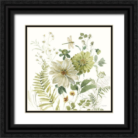 Green Fields III Black Ornate Wood Framed Art Print with Double Matting by Audit, Lisa