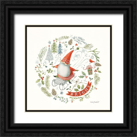 Jolly Gnomes III Black Ornate Wood Framed Art Print with Double Matting by Audit, Lisa