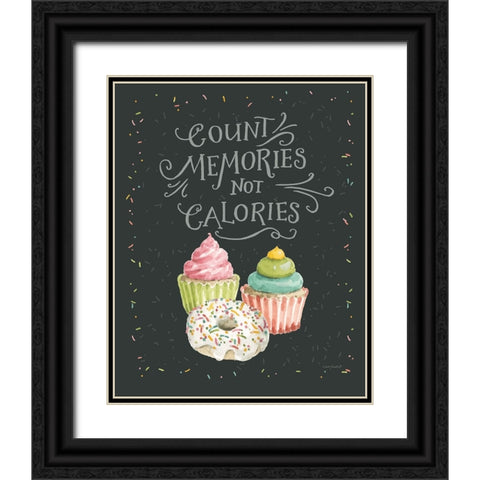 Sweet Little Pleasures V on Black Black Ornate Wood Framed Art Print with Double Matting by Audit, Lisa