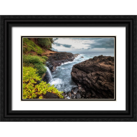 Flowing Inward Black Ornate Wood Framed Art Print with Double Matting by Head, Danny