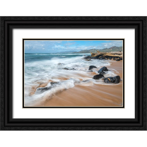 Rushing Back Black Ornate Wood Framed Art Print with Double Matting by Head, Danny