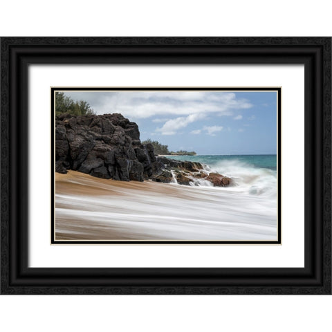 Silky Surf I Black Ornate Wood Framed Art Print with Double Matting by Head, Danny