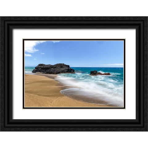 Silky Surf III Black Ornate Wood Framed Art Print with Double Matting by Head, Danny