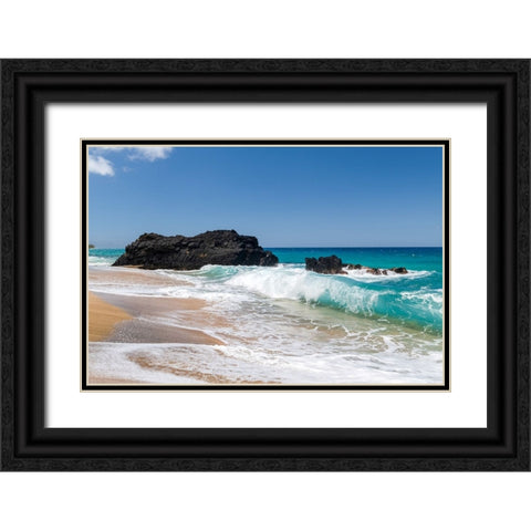 Breaking Surf II Black Ornate Wood Framed Art Print with Double Matting by Head, Danny