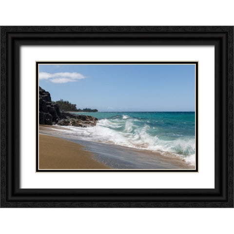 Breaking Surf V Black Ornate Wood Framed Art Print with Double Matting by Head, Danny