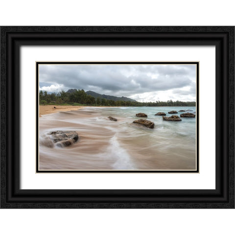 Anahola II Black Ornate Wood Framed Art Print with Double Matting by Head, Danny