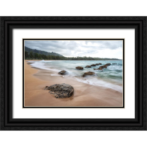 Anahola III Black Ornate Wood Framed Art Print with Double Matting by Head, Danny