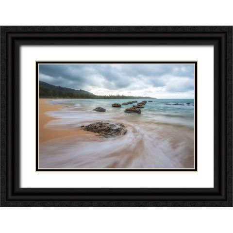 Anahola V Black Ornate Wood Framed Art Print with Double Matting by Head, Danny