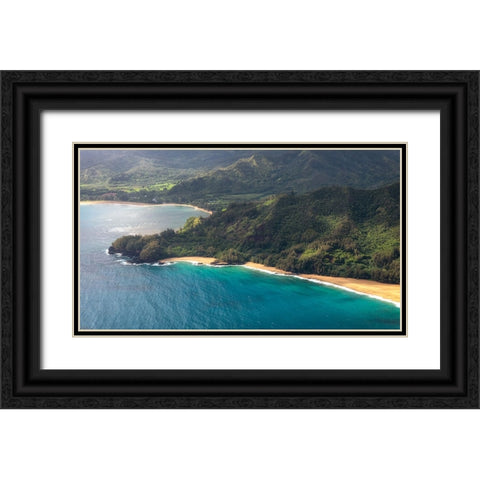 Aqua Shore II Black Ornate Wood Framed Art Print with Double Matting by Head, Danny