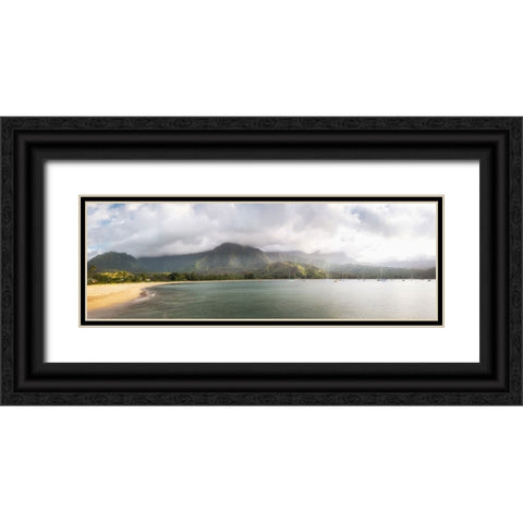 Hanalei Pano II Black Ornate Wood Framed Art Print with Double Matting by Head, Danny