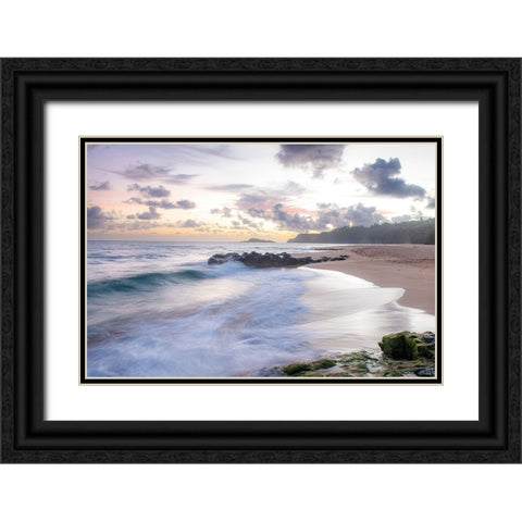Secret Beach I Black Ornate Wood Framed Art Print with Double Matting by Head, Danny