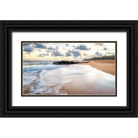Secret Beach IV Black Ornate Wood Framed Art Print with Double Matting by Head, Danny