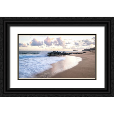 Secret Beach V Black Ornate Wood Framed Art Print with Double Matting by Head, Danny