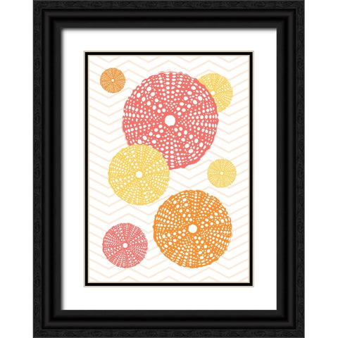 Orange Urchins Black Ornate Wood Framed Art Print with Double Matting by Aesthete