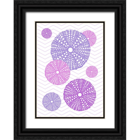 Purple Urchins Black Ornate Wood Framed Art Print with Double Matting by Aesthete
