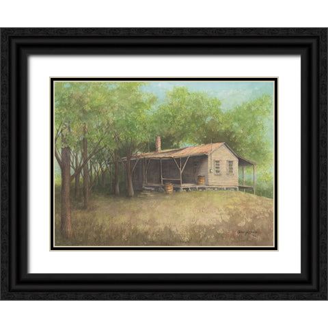 Hilltop Hideaway Black Ornate Wood Framed Art Print with Double Matting by Rizzo, Gene