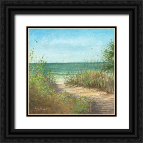 The Sand And The Sea Black Ornate Wood Framed Art Print with Double Matting by Rizzo, Gene