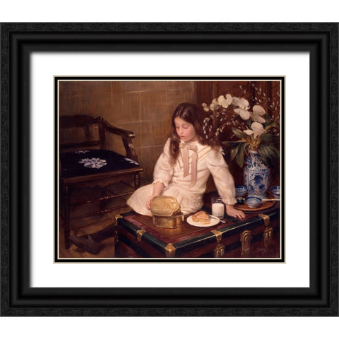A Little Curiosity Black Ornate Wood Framed Art Print with Double Matting by Murray, Alan