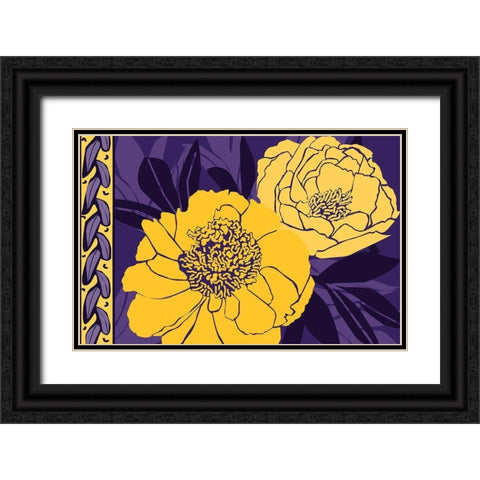 Color Bouquet I Black Ornate Wood Framed Art Print with Double Matting by Art Licensing Studio