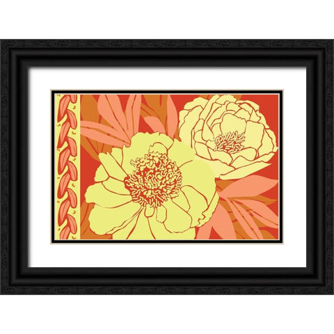 Color Bouquet II Black Ornate Wood Framed Art Print with Double Matting by Art Licensing Studio